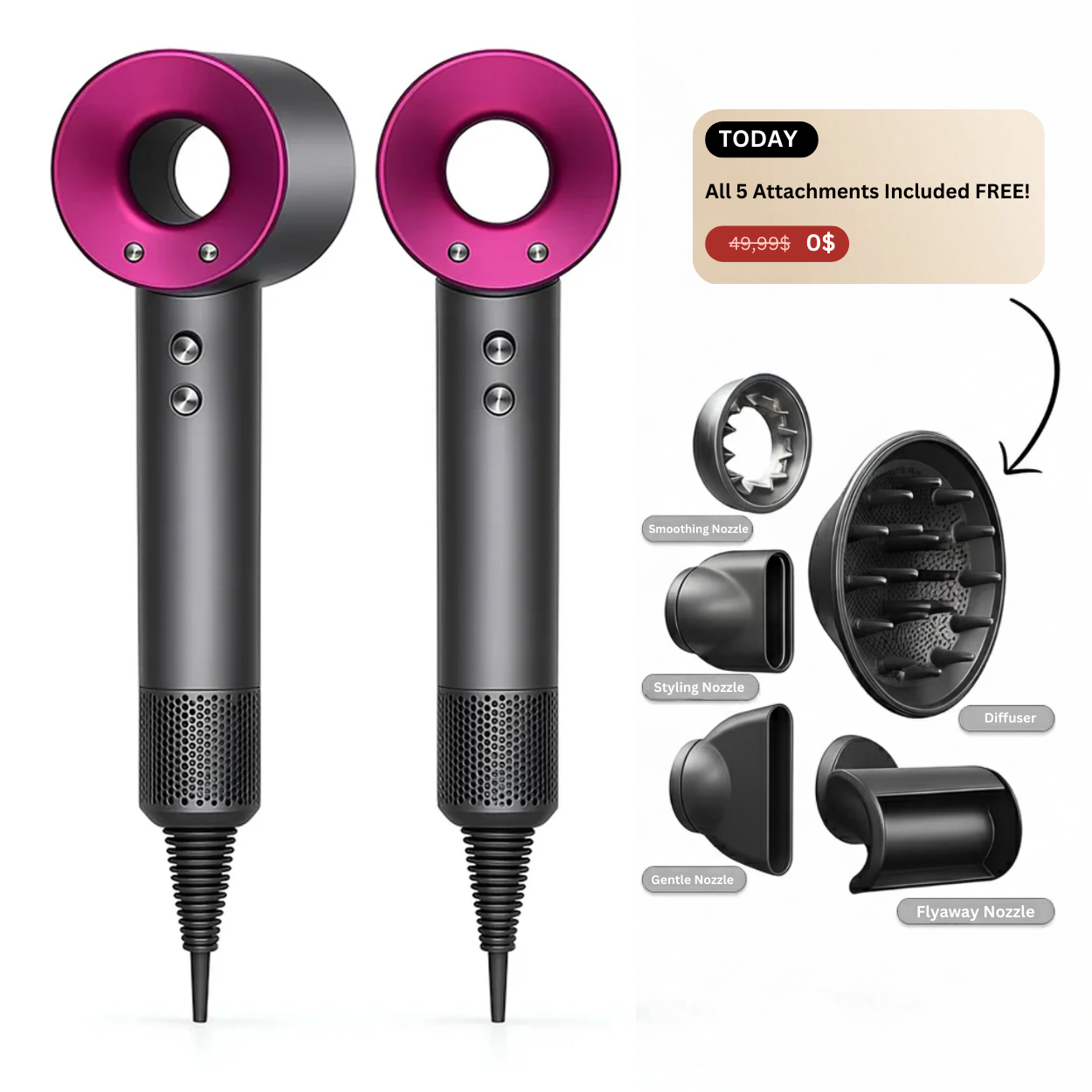 Airélia AirPro 5-in-1 High-Performance Hair Dryer